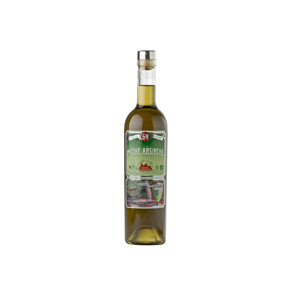 Boisson spiritueuse aux plantes d'absinthe DISTILLERIE DES TERRES ROUGES 69% - 50cl