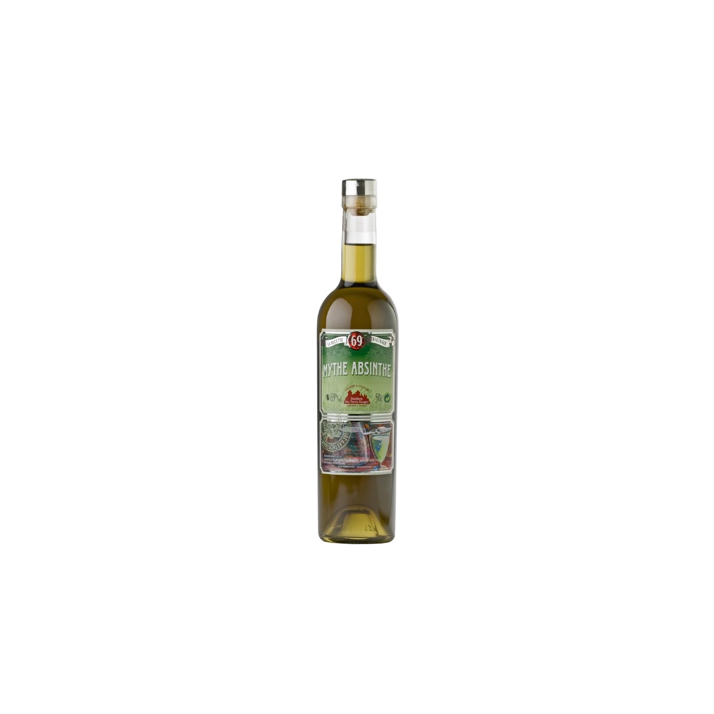 Boisson spiritueuse aux plantes d'absinthe DISTILLERIE DES TERRES ROUGES 69% - 50cl
