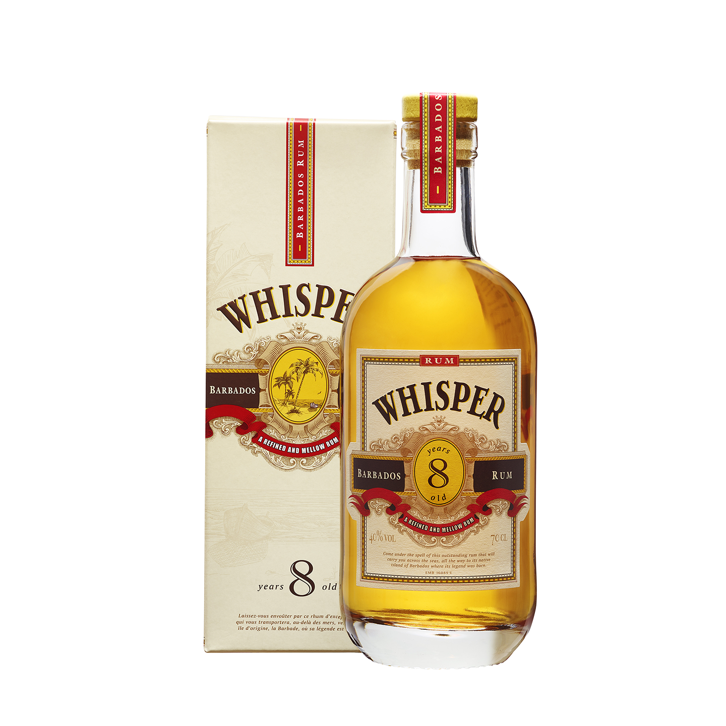 WHISPER Rum aged 8 years in Gift Box 40% - 70cl